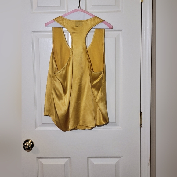 Gold silk tank top. - Picture 2 of 3